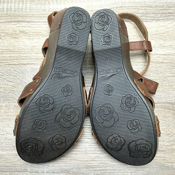 Dansko Frida Slingback Wedge Sandal Antique Brown Leather Strap Sz EU 41 US 10.5 - Picture 7 of 8